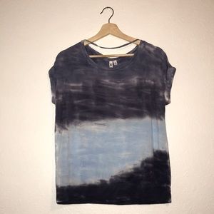 Blue, gray and black shirt